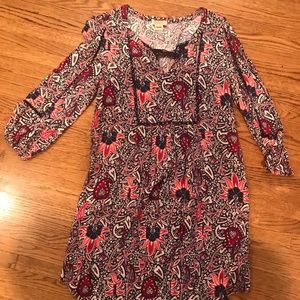 Multicolored 3/4 Sleeve Lucky Brand Dress